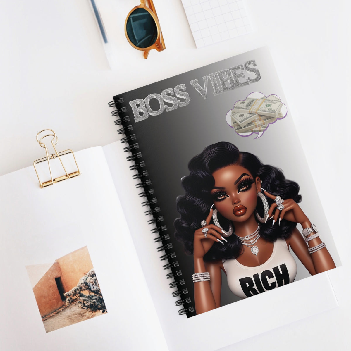 Boss Chic Spiral Notebook - Empowering Stationery for Ambitious Women