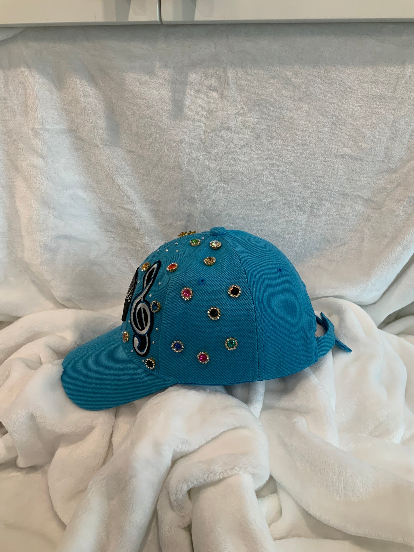 Turquoise Bling Music Vibes Baseball Cap |