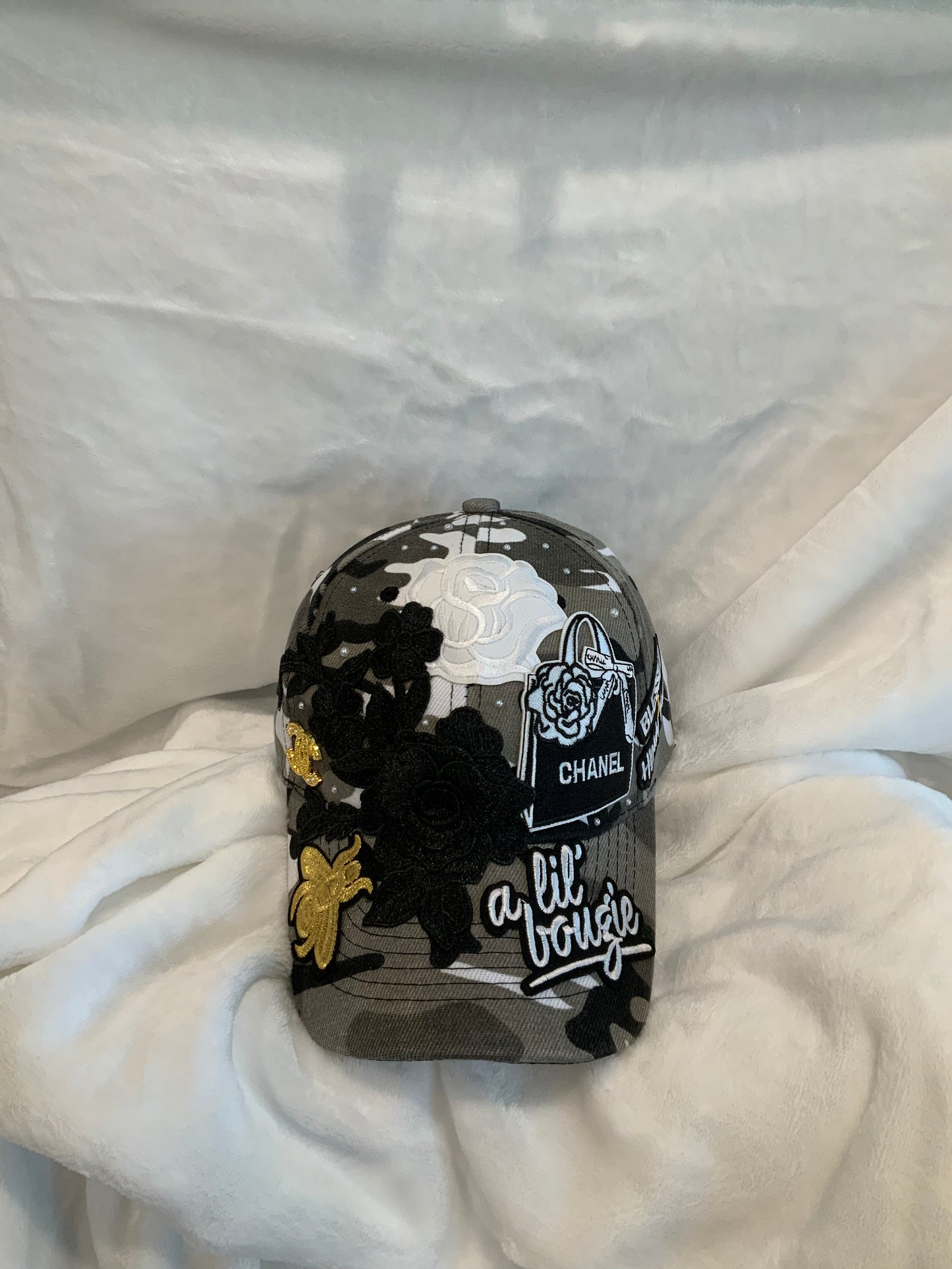 Bougie Girl Camo Baseball Cap – Gold Accent Edition