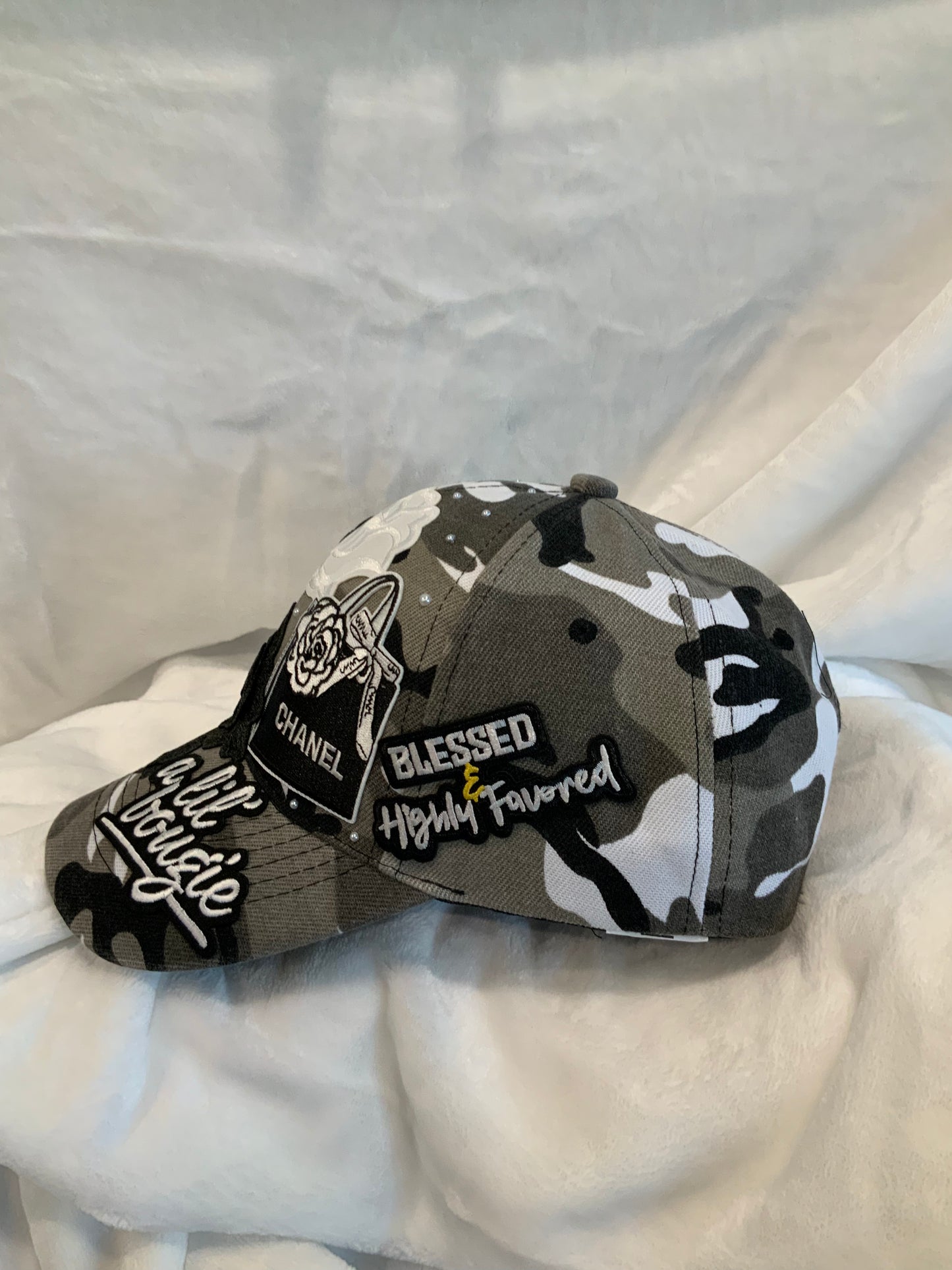 Bougie Girl Camo Baseball Cap – Gold Accent Edition